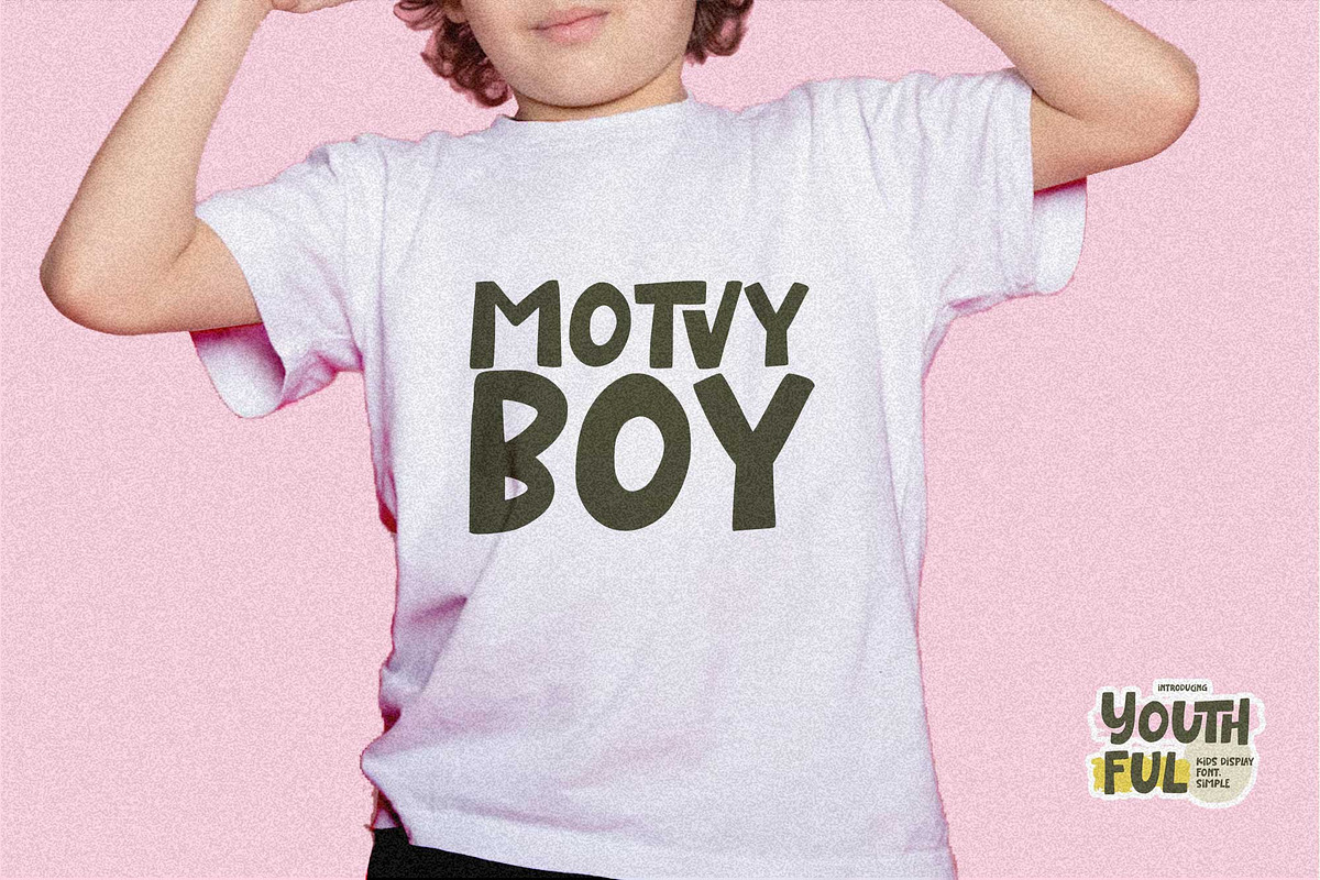 Youthful - Kids Display Font Simple, a Sans Serif Font by Gassstype (Photo 8 of 8)