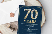 70th Diamond Birthday invite for Men, an Invitation Template by DreamsClipArt (Thumbnail 4 of 4)