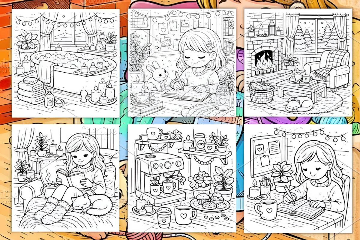 Cozy Hygge Moment Coloring Book, a Decorative Illustration by Ink Gallery (Photo 3 of 3)
