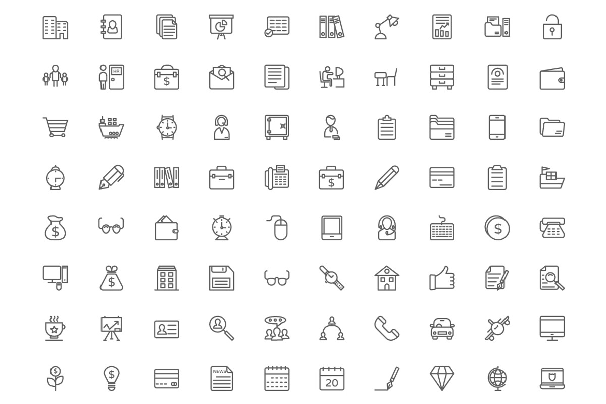 500 Business and Office Line Icons, an Outline Icon by Vectors Market (Photo 3 of 7)