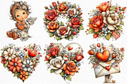 Victorian Valentine Bundle Clipart, an Illustration by Craft Nest (Thumbnail 4 of 7)