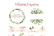 Watercolor Christmas decorations, a Decorative Illustration by Kate Macate (Thumbnail 2 of 4)