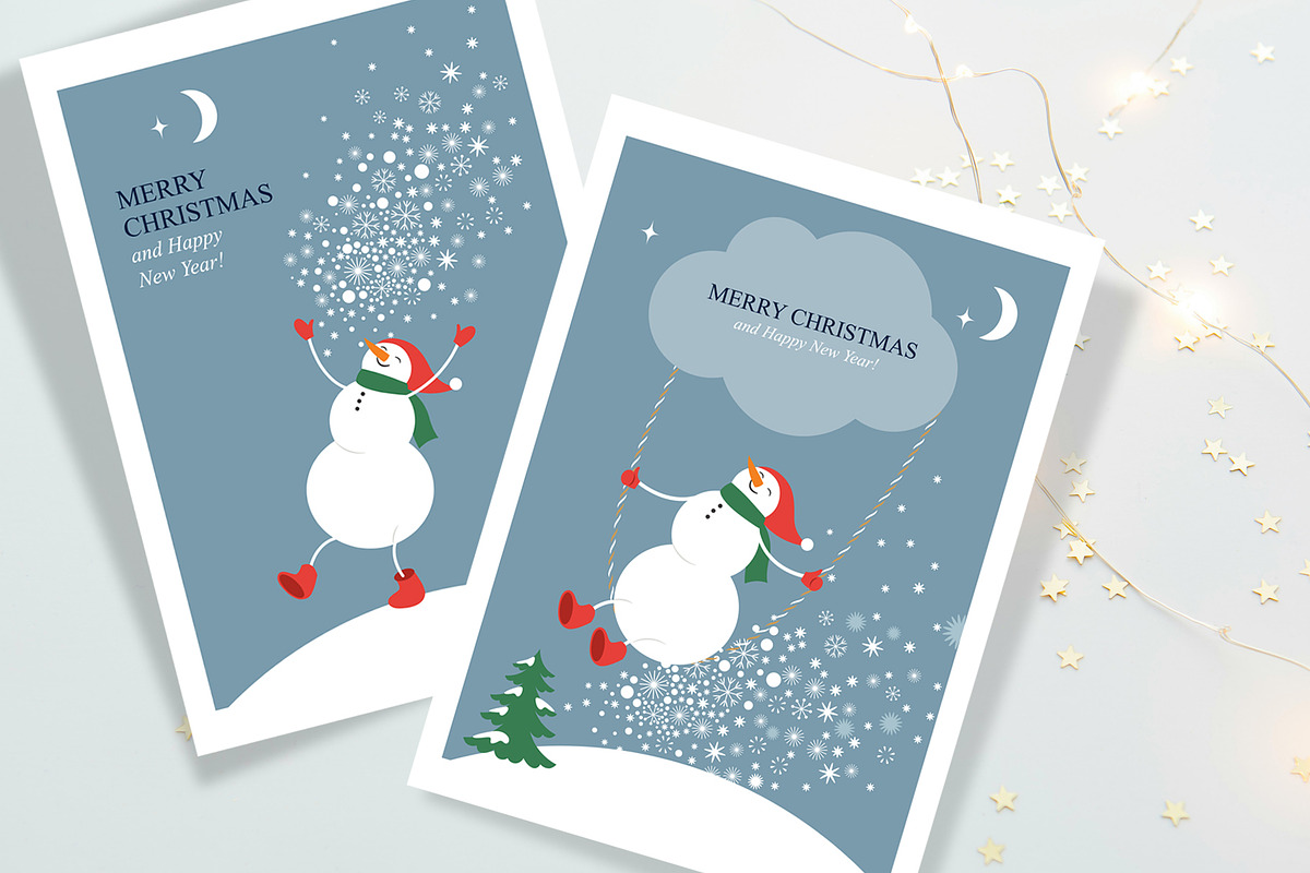 Christmas cards - Cute Snowman, a Seasonal Illustration by lenlis (Photo 2 of 3)