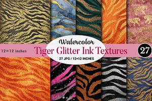 Tiger Glitter Ink Textures, a Pattern Graphic by CitraGraphics
