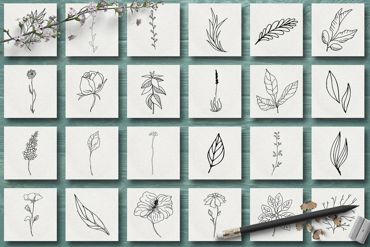 HAND DRAWN FLORAL COLLECTION Vol.3, an Illustration by CARROTDESIGN (Photo 4 of 4)