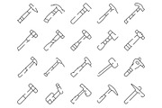 Hammer tools line icons collection, an Object Graphic by pikepicture (Thumbnail 2 of 3)