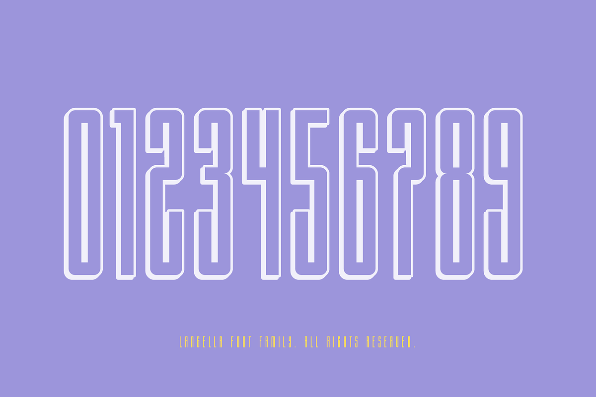 Langella Tall Font Family (16 Fonts), a Sans Serif Font by alpercakici (Photo 5 of 16)