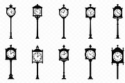 Old Street Clock Silhouette SVG Set, a Technology Illustration by Gfx Expert Team (Thumbnail 2 of 3)