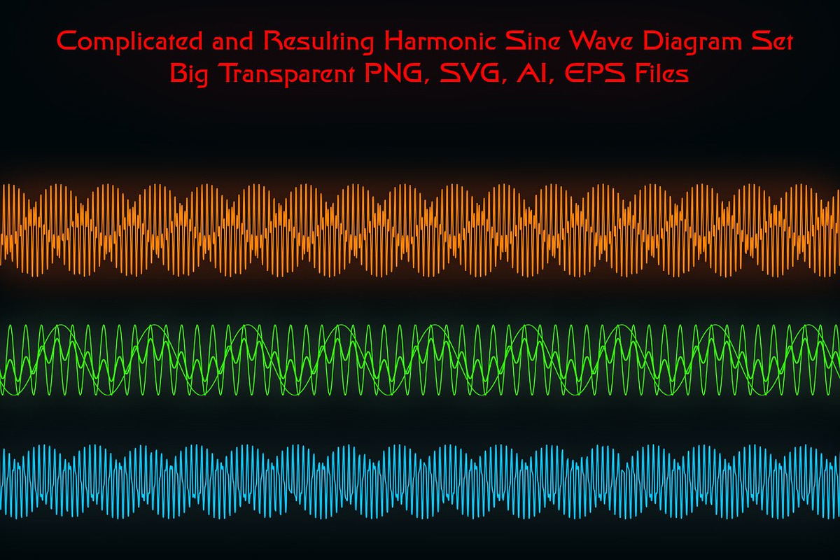 Harmonic Sine Wave Diagram Set, an Education Illustration by Kseniya-Omega (Photo 1 of 5)