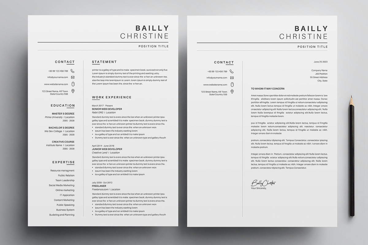 Resume/CV, a Resume Template by Creatune (Photo 2 of 3)