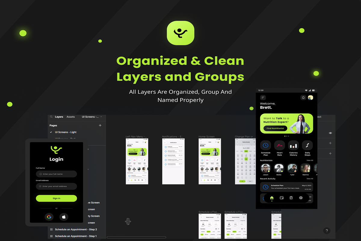 GrabGreen - Daily Healthy Food, an UI Kit Template by Creative Perspective (Photo 6 of 6)