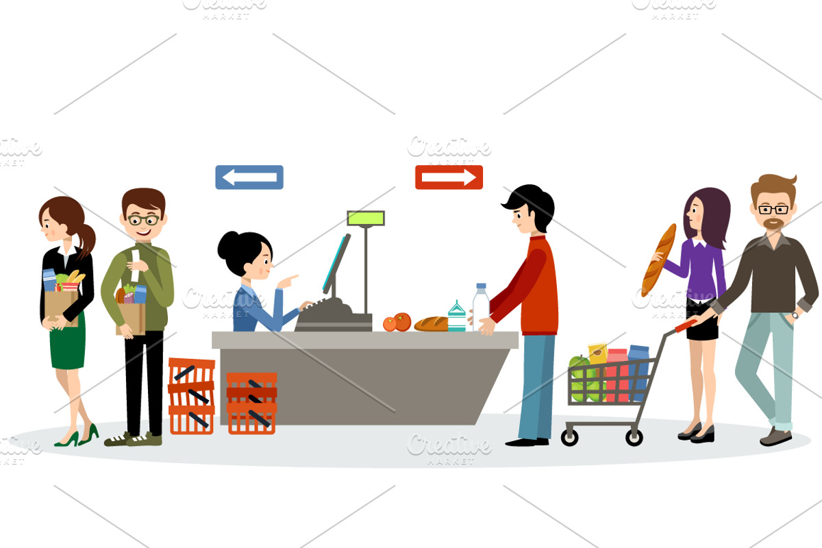 People in a supermarket, a Food Illustration by Gurza SHOP (Photo 5 of 6)