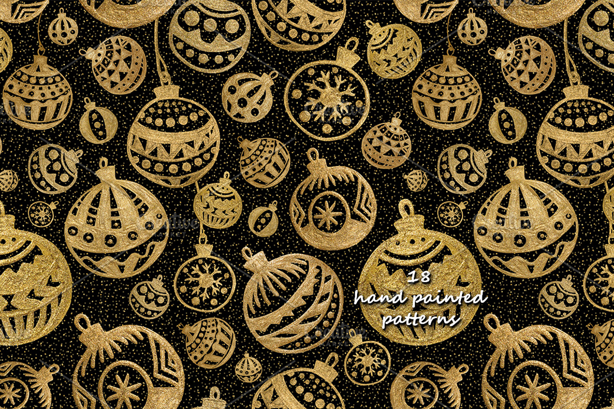 GOLD Christmas balls, a Pattern Graphic by xgart (Photo 5 of 5)