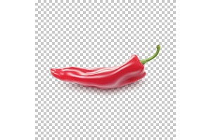 Red realistic pepper.