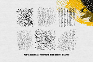 122 Abstract Brush Stroke Stamps.