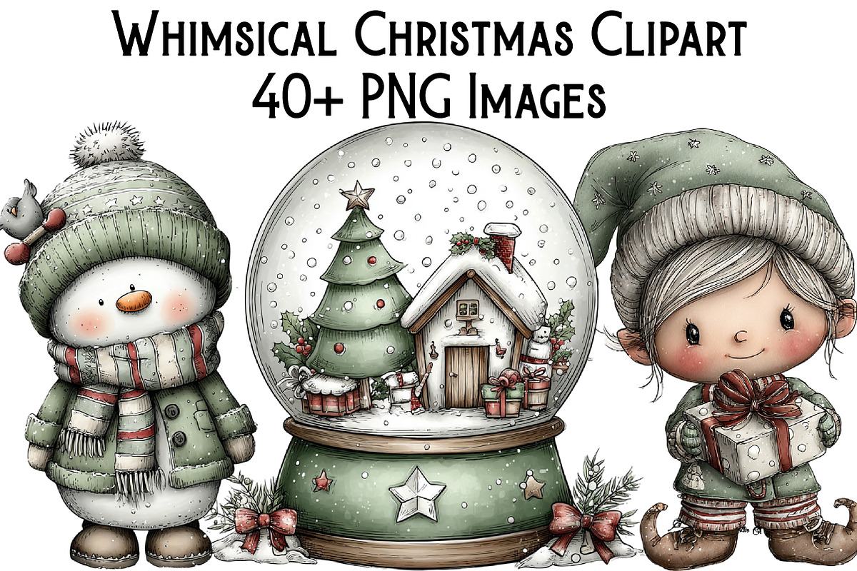 Whimsical Christmas Clipart, an Illustration by Pixels.Craft (Photo 1 of 6)