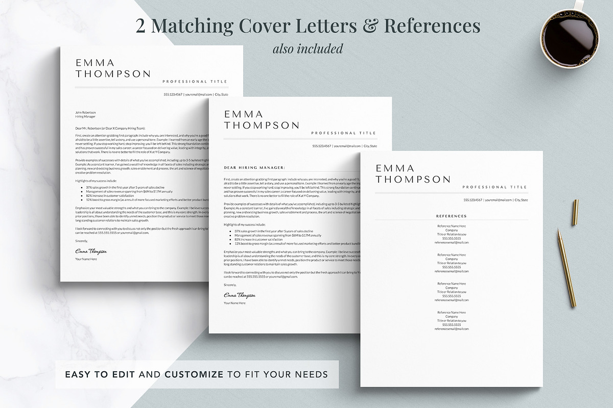 Modern ATS Resume Template for Word, a Resume Template by Get Landed (Photo 4 of 10)