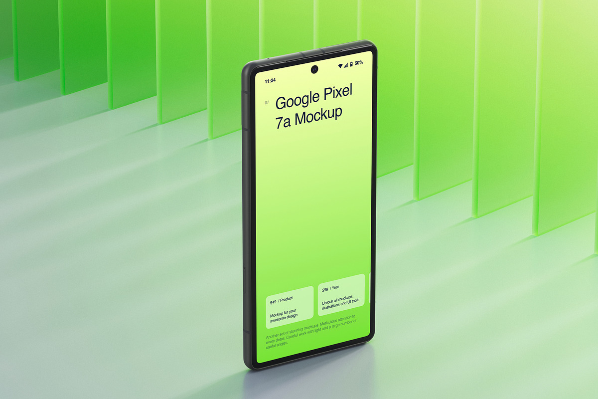 H-Mockups: Google Pixel 7a, an Android Mockup by ls.graphics (Photo 8 of 9)