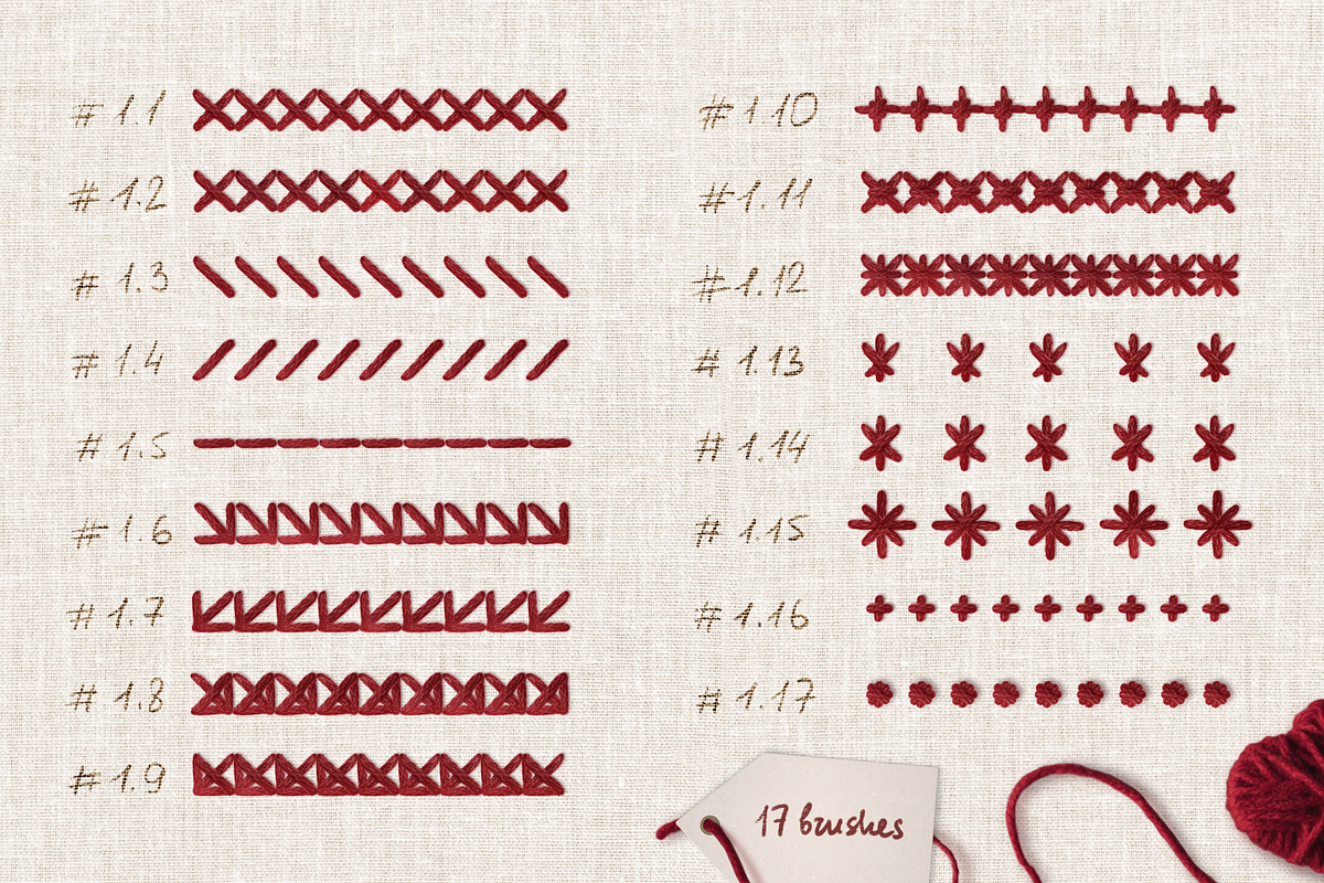 Cross Stitch Embroidery Brushes v1, a Brush Add-On by bokettori (Photo 2 of 9)