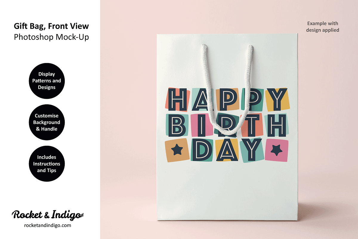Gift Bag Front Photoshop Mock-Up, a Product Mockup by Rocket & Indigo (Photo 1 of 4)
