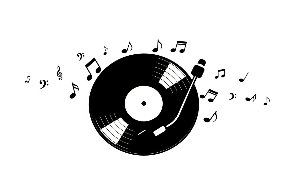 Vintage Vinyl Record & Turntable Bun, an Illustration by Creativeshirt (Photo 15 of 31)