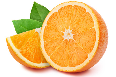 Orange slices isolated on white stock photo containing orange and half