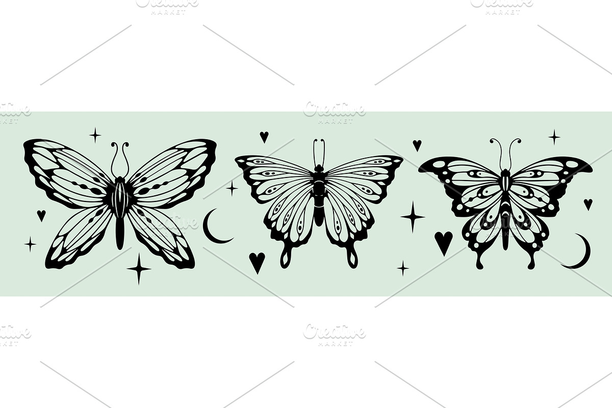 Y2K butterfly tattoo design with, an Object Illustration by art PVP - market