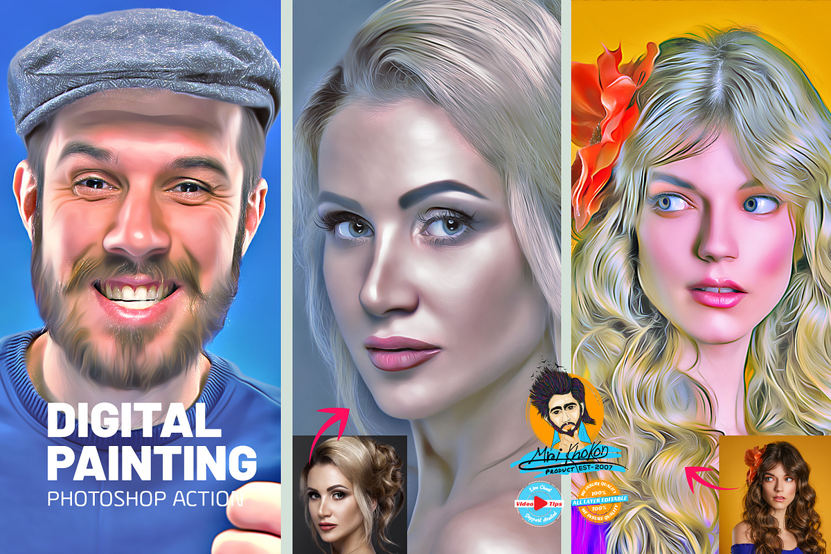 Digital Painting Photoshop Action, an Action Add-On by MRI STUDIO (Photo 2 of 25)