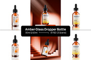 Amber Glass Dropper Bottle Mockup, a Packaging Mockup by ABAMockups (Thumbnail 1 of 4)