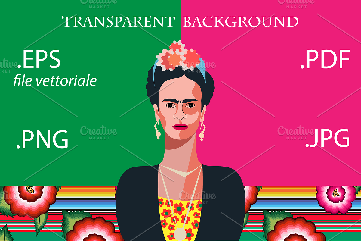 Mexican Pattern & Frida art design, an Illustration by GraphicRedStudio (Photo 2 of 4)
