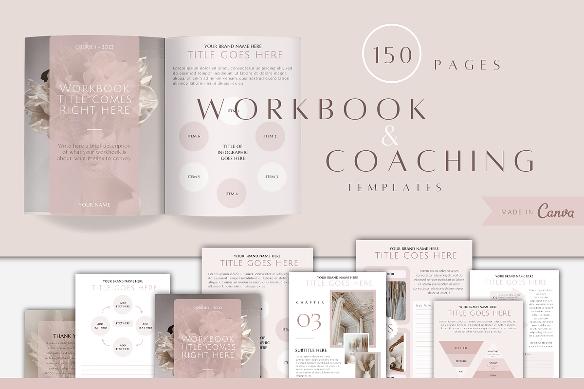 Pink Workbook & Coaching Templates, a Magazine Template by BRANDcontent (Photo 1 of 8)