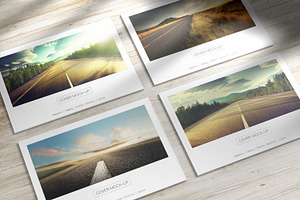 4 Landscape Magazines scene Mock-up