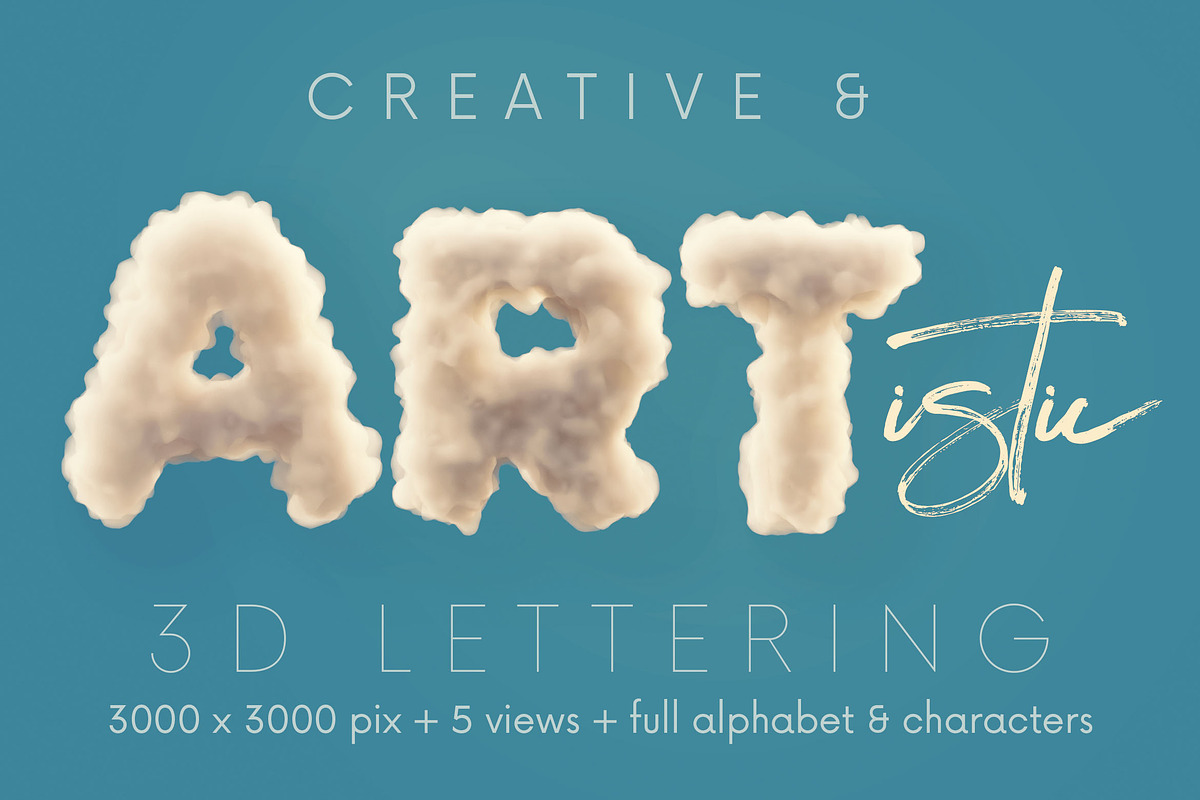 Foam or Cloud - 3D Lettering, a Graphic by MIIM (Photo 5 of 7)