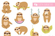 Funny Sloths – Cute Hand-Drawn Set, an Animal Illustration by danceyourlife (Thumbnail 7 of 11)