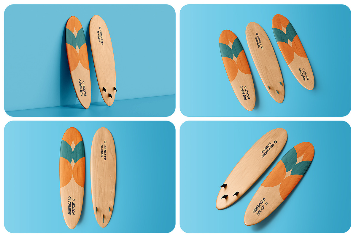 Wooden Surfboard Mockup, a Product Mockup by RamStudio2 (Photo 3 of 16)