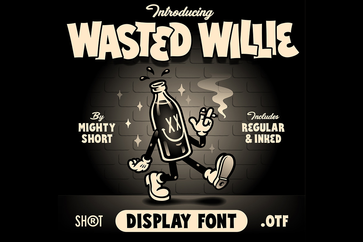 Wasted Willie Font, a Sans Serif Font by MightySHORT (Photo 1 of 3)