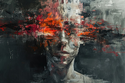 A painting depicting the face of a w, a Photo by Iftikhar Alam