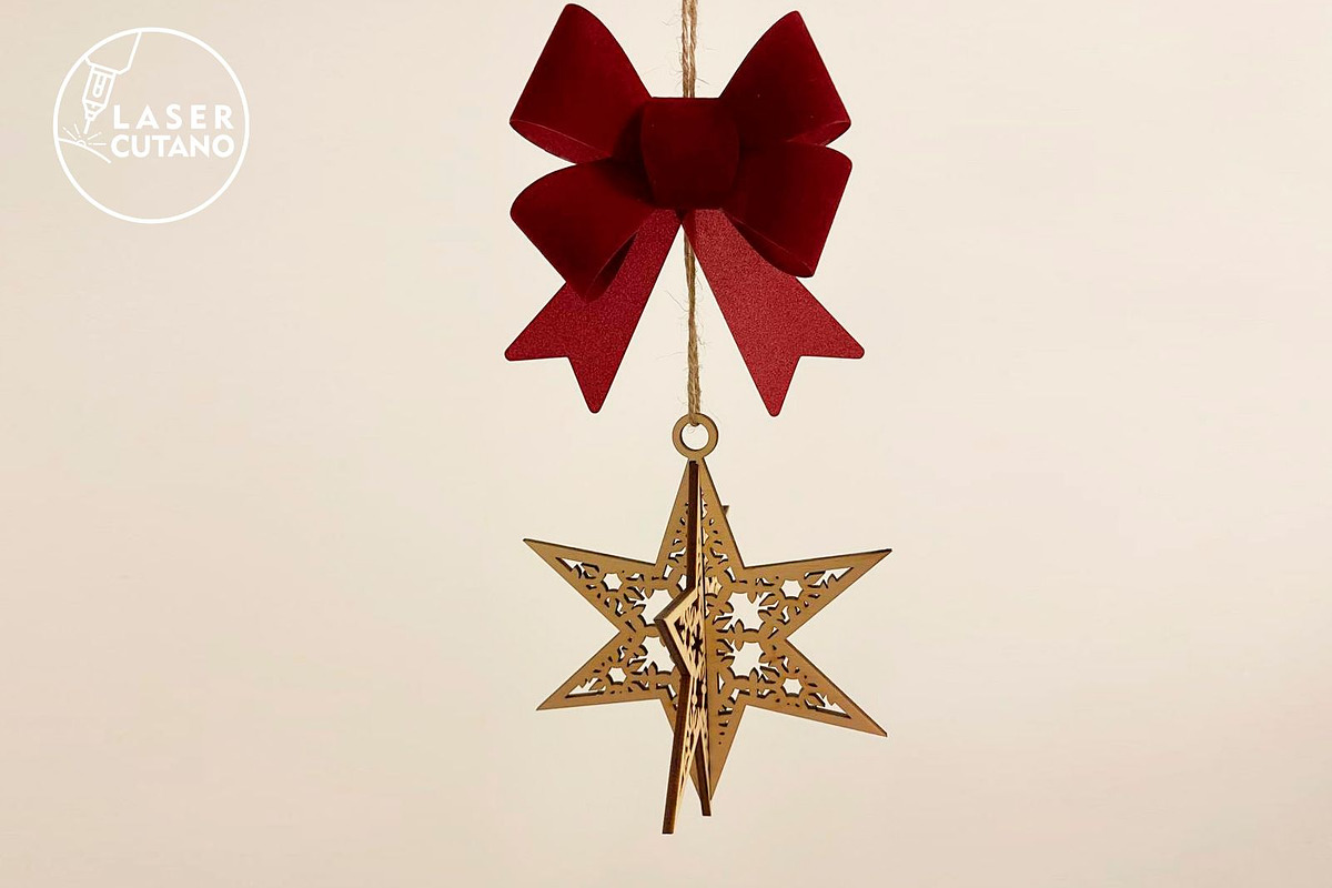 CHRISTMAS STARS Set, 3D Model Decor, a Templates & Theme by LaserCutano (Photo 4 of 6)