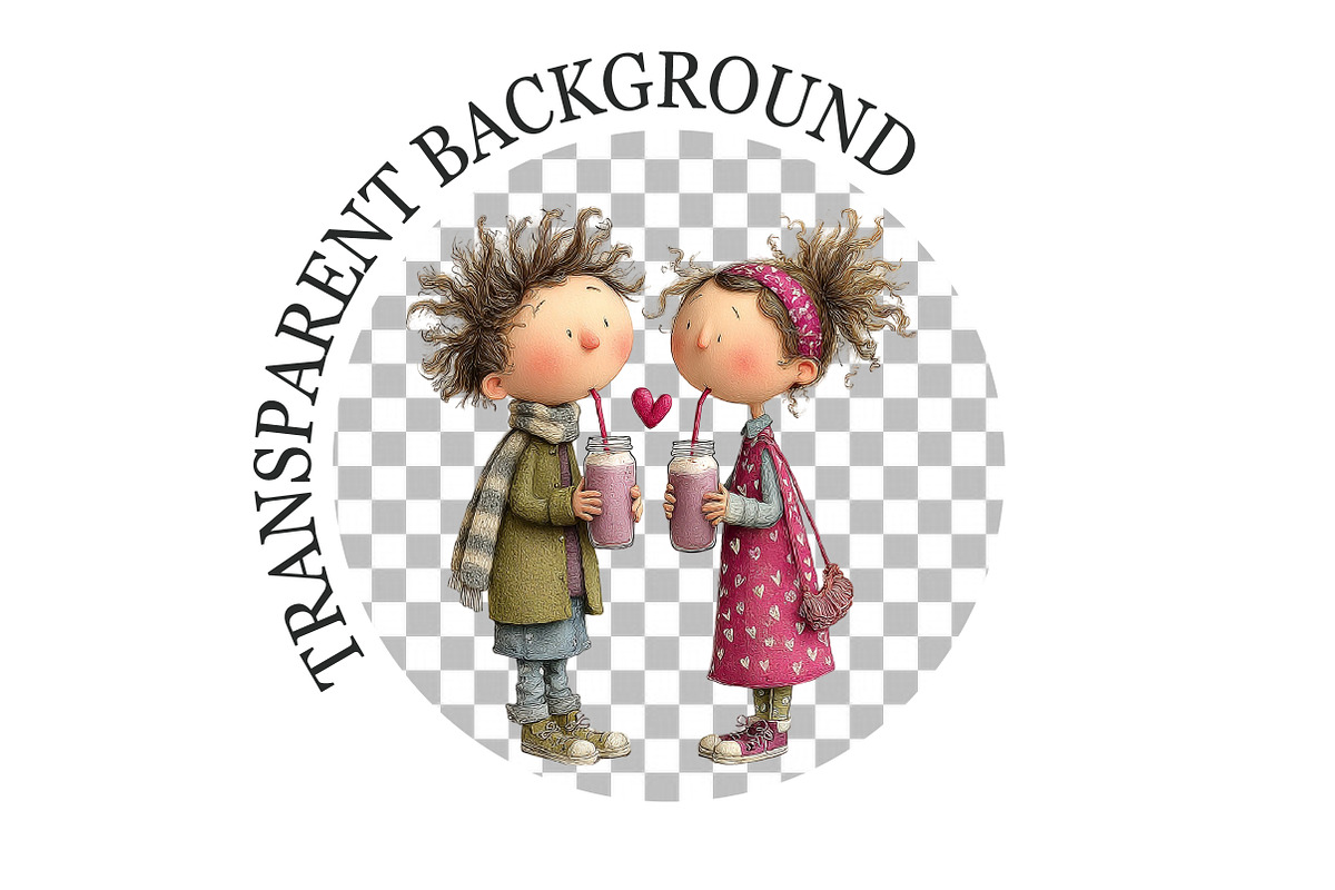 Quirky Valentine Day Couple Clipart, a Seasonal Illustration by Rose Art (Photo 6 of 7)
