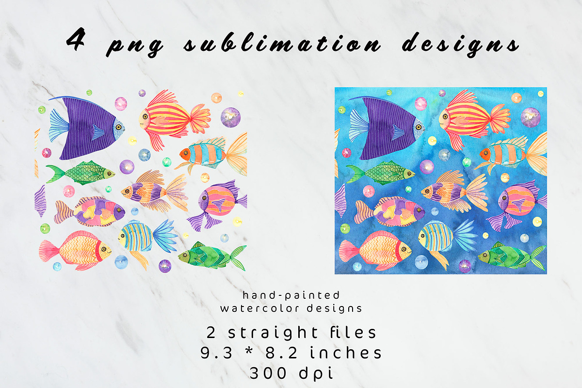 Watercolor fish tumbler wrap, an Object Graphic by AnastasiaWatercolor (Photo 3 of 4)