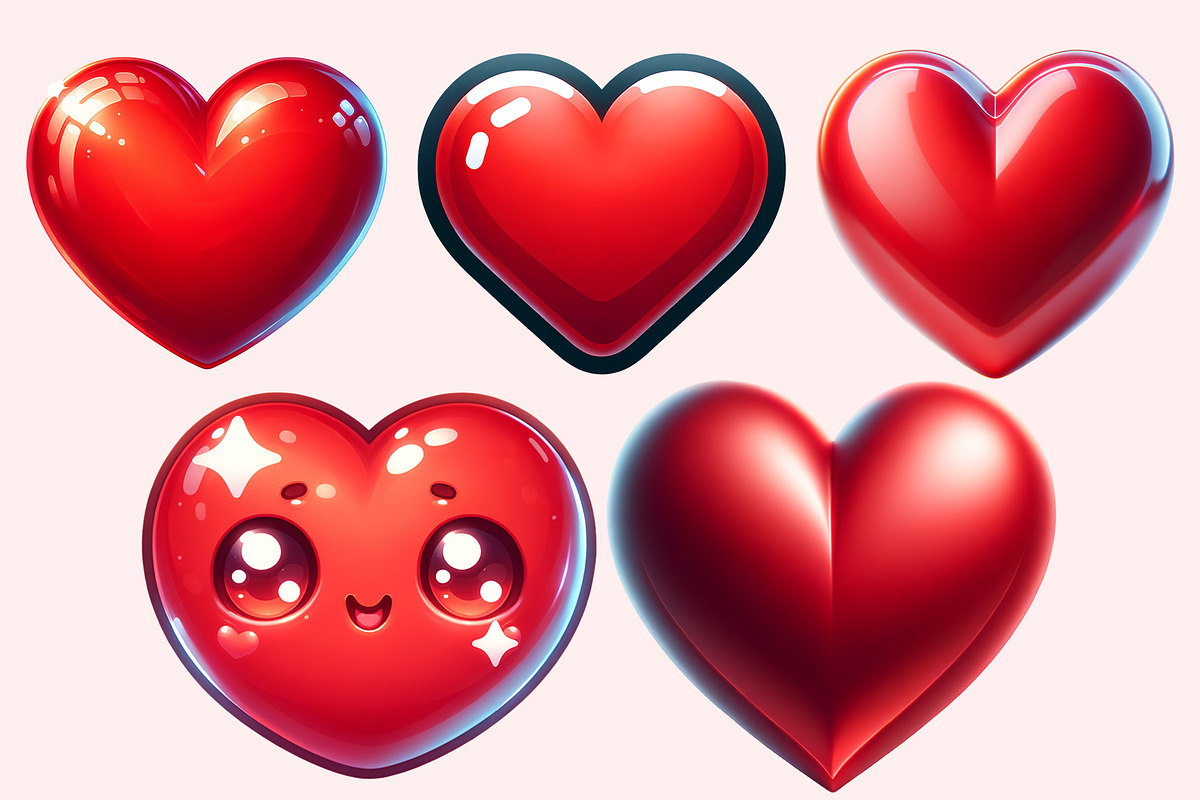 Heart Clipart PNG Bundle, an Illustration by M9 Design (Photo 2 of 7)