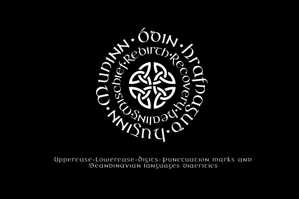 Lodbrok Celtic / Viking Display Font, a Script Font by vatesdesign (Photo 2 of 4)