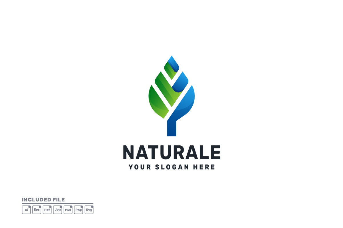 Linear Plant Leaf Gradient Logo, a Branding & Logo Template by yuanesei