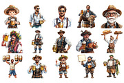 Oktoberfest Bavarian man clipart set, an Illustration by Craft Nest (Thumbnail 3 of 4)
