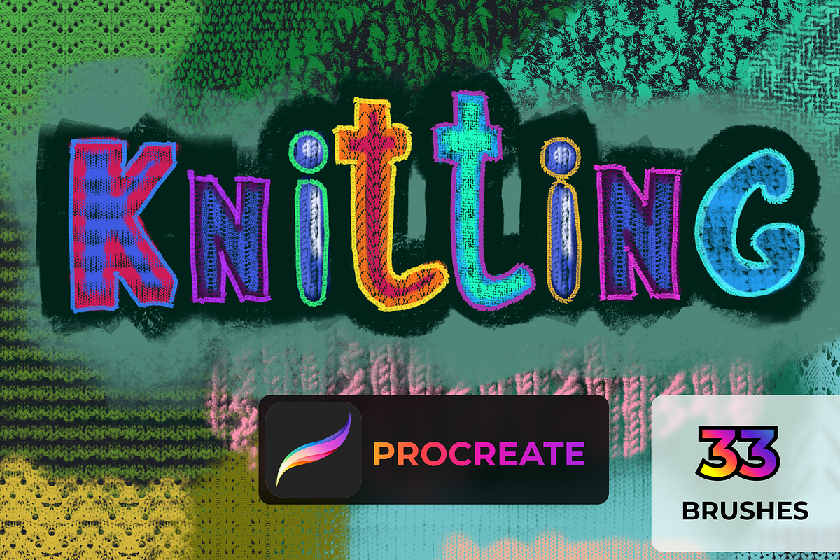 KNITTING brushes for PROCREATE, a Brush Add-On by Graphics Resources (Photo 2 of 8)