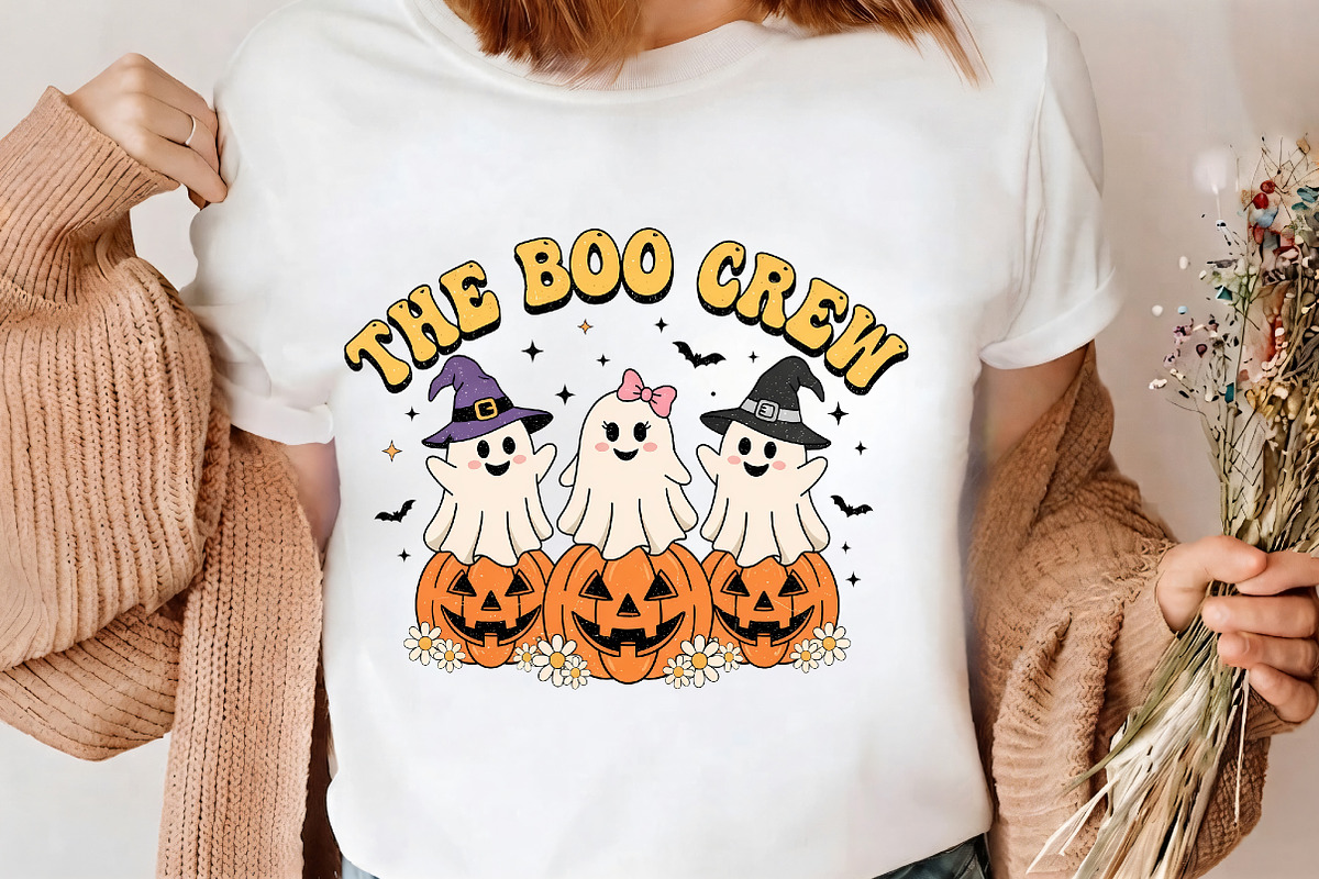 Halloween Boo Crew Ghost Pumpkin, a Seasonal Illustration by CrexoraLab (Photo 3 of 4)