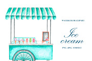 Ice cream watercolor set., a Food Illustration by SabinaWatercolorArt (Thumbnail 16 of 17)