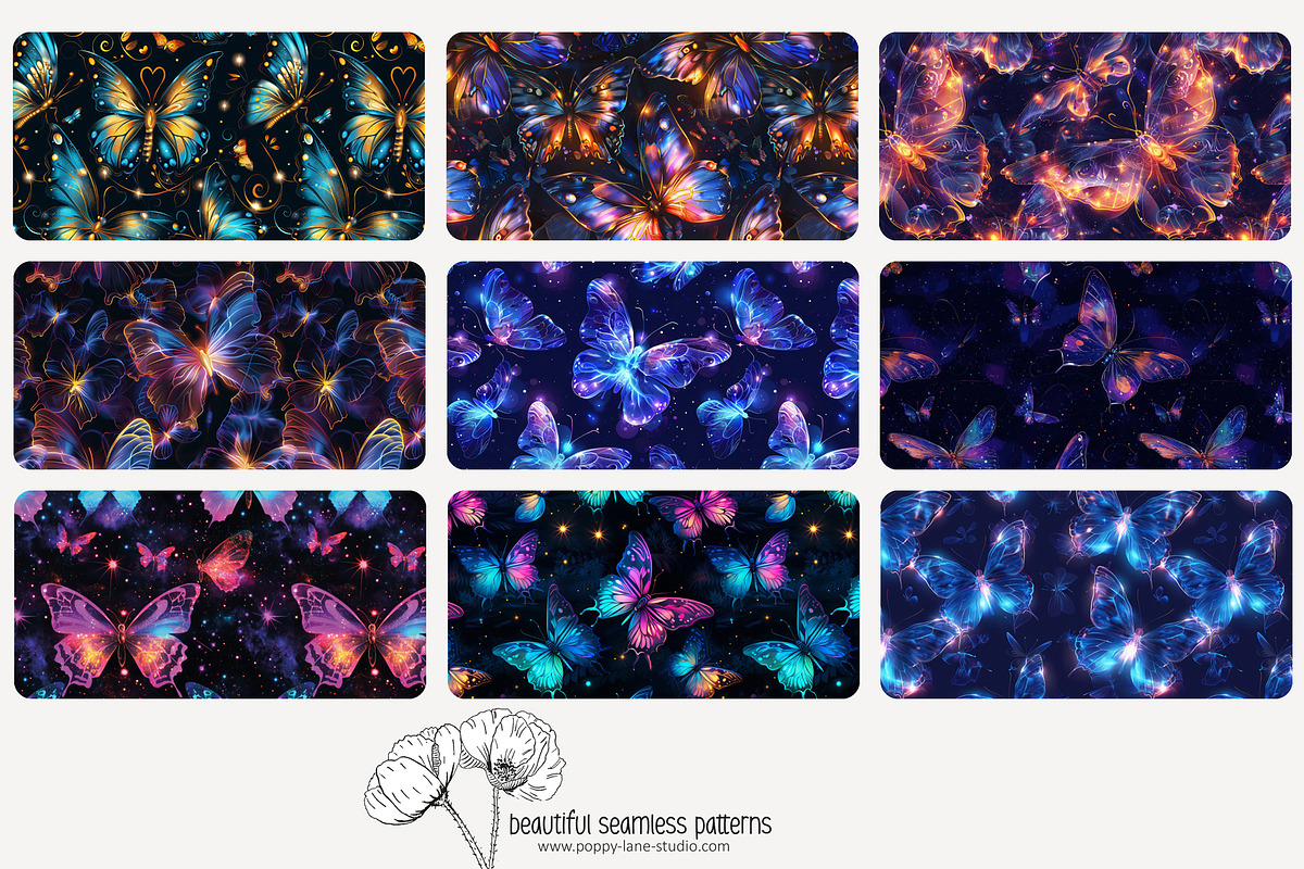 80 magic butterfly seamless pattern, a Pattern Graphic by Poppy Lane Studio (Photo 5 of 11)