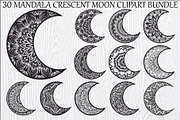 Mandala Crescent Moon Bundle, an Illustration by Designs_River (Thumbnail 1 of 31)