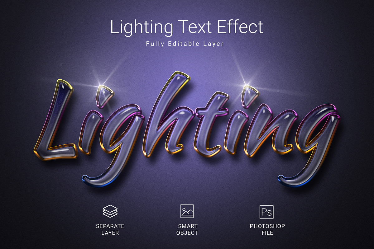 Lighting Psd Text Layer Style Effect, a Layer Style Add-On by zahidhossainalif (Photo 1 of 2)